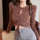 Drawstring Cutout Sweater