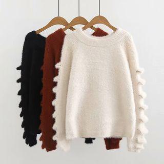 Faux Fur Crew-neck Sweater