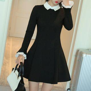 Bell-sleeve Long-sleeve Dress
