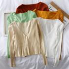 Deep V-neck Light Knit Cardigan