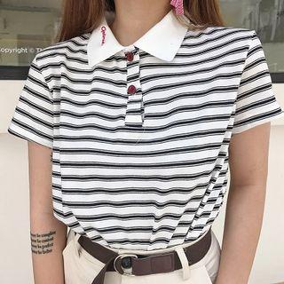 Striped Short-sleeve Polo-shirt