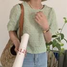 Short-sleeve Crew Neck Blouse