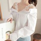 Two-way Lace-panel Shirt