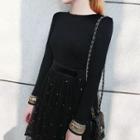 Metal Accent Long-sleeve T-shirt