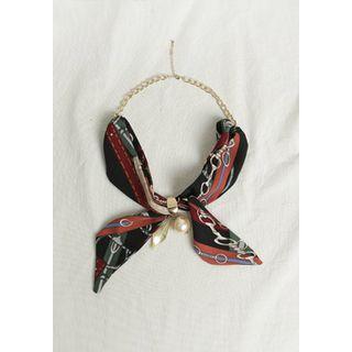 Faux-pearl Scarf Choker