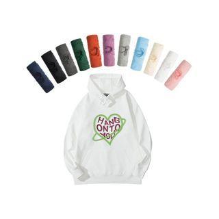 Long Sleeve Heart Lettering Hoodie