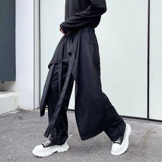 Asymmetrical Layered Straight Leg Pants