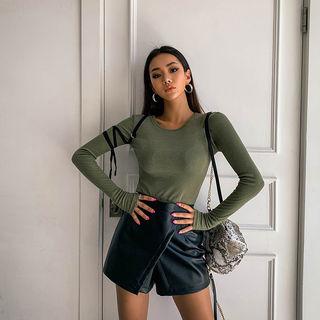 Round-neck Strap-detail Top