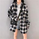 Long-sleeve Plaid Shirt 1813 - As Shown In Figure - One Size