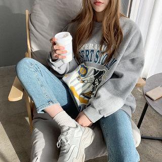 Eagle Print Oversized Sweatshirt