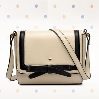Faux-leather Contrast-trim Cross Bag