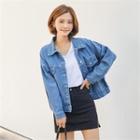 Star-appliqu  Denim Jacket Blue - One Size