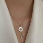 Shell Hoop Pendant Necklace Gold - One Size