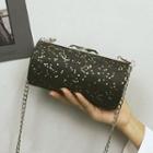 Glitter Cylinder Chain Crossbody Bag