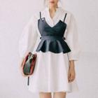 Mock Two-piece Elbow-sleeved Dress