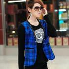 Studded Plaid Blazer