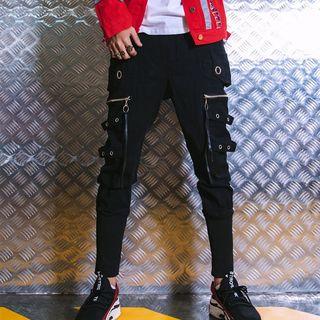 Couple Matching Grommet Slim Fit Pants