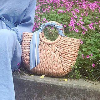 Round Handle Woven Handbag