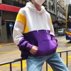 Loose-fit Color Block Hooded Pullover