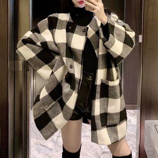Check Lapel Coat As Shown In Figure - One Size