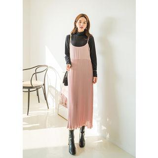 Tall Size Pleated Spaghetti-strap Dress