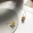 Irregular Pearl Wirework Flower Dangle Earring 1 Pair - Earring - White & Gold - One Size