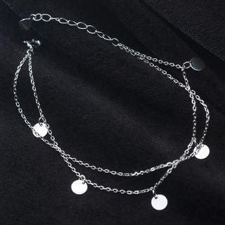 Disc Layered Bracelet Silver - One Size