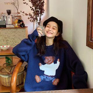 Bear Sweater Navy Blue - One Size
