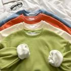 Long-sleeve Round Neck Fleece Sweatshirt