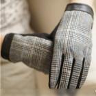 Plaid Fleece-lined Gloves
