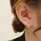 Leaf Rhinestone Alloy Earring 1 Pair - Gold - One Size