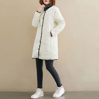 Plain Round-neck Cotton Jacket