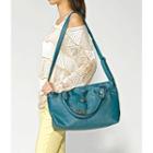 Hangtag-accent Satchel Teal - One Size