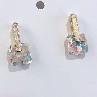 Shell Mosaic Square Dangle Earring As Shown In Figure - One Size