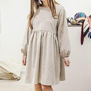 Corduroy Long Sleeve A-line Dress