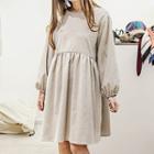 Corduroy Long Sleeve A-line Dress
