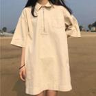 Short-sleeve Dress Almond - One Size