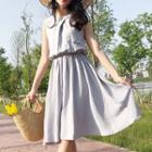 Plain A-line Midi Tank Dress
