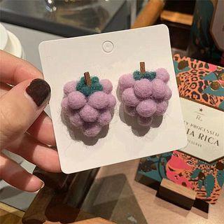 Grapes Felt Dangle Earring 1 Pair - Purple - One Size