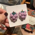 Grapes Felt Dangle Earring 1 Pair - Purple - One Size