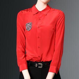 Embellished 3/4-sleeve Blouse