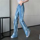 High-waist Slit Tie-dye Pants
