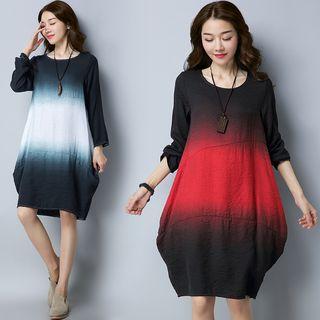 Gradient Long Sleeve T-shirt Dress