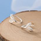925 Sterling Silver Leaf Earring 1 Pair - R399 - One Size