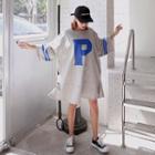 Print Wide-sleeve T-shirt Dress