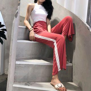 Sleeveless Top / Cropped Contrast-trim Pants