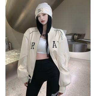 Loose-fit Embroidered Baseball Jacket