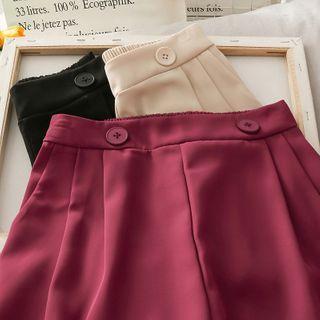 Elastic High-waist Wide Pants