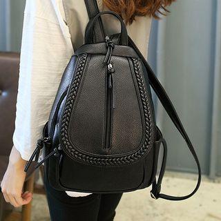 Set: Faux Leather Backpack + Clutch + Wallet