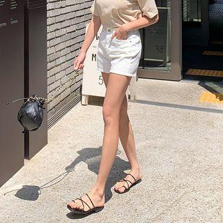 Plain Cotton Blend Shorts